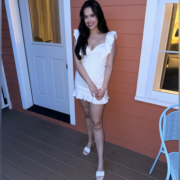 White Ruffle Dress - Picture 4 of 5